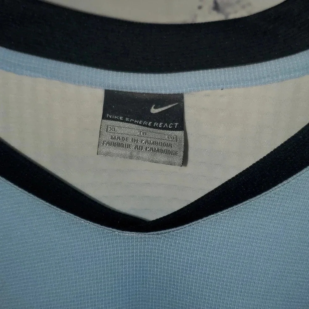 Nike Tennis RF Federer 2005 Sphere React Light Blue Shirt Size XL - Picture 4 of 9